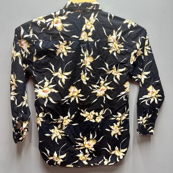 Le Shark Other - Le Shark Hawaiian Shirt Mens Medium Black Floral Aloha Button Up Cotton Tropical